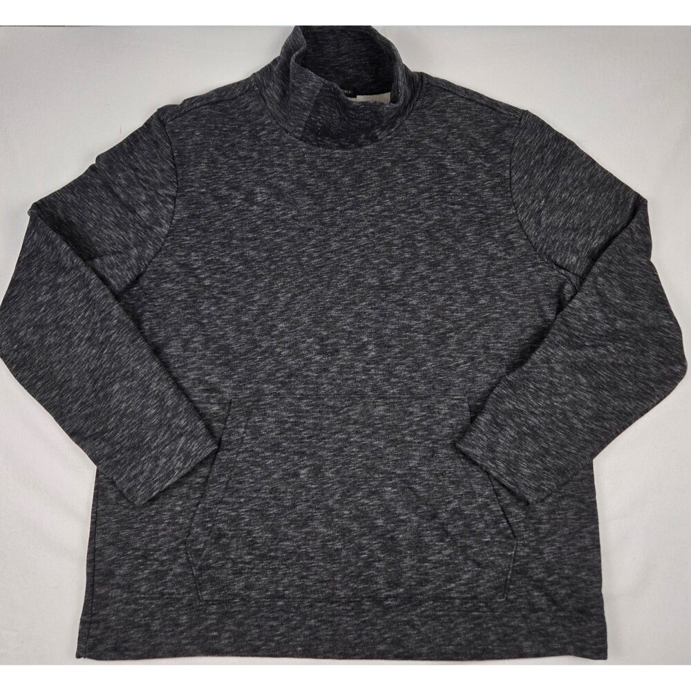 Banana Republic Mock Neck Sweater Men’s XXL Gray Pullover Kangaroo Pocket